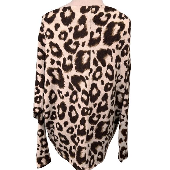 Gibsonlook Off The Shoulder Knit Leopard Blouse Size Small - Picture 6 of 8